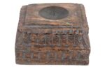 Antique Indian Teak Wood Pillar Base Candle Holder