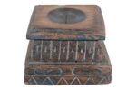Antique Indian Teak Wood Pillar Base Candle Holder