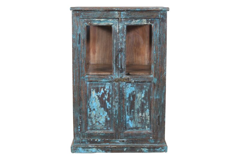 Antique Indian Teak Wood Almirah Kitchen Cabinet Cupboard - Image 2