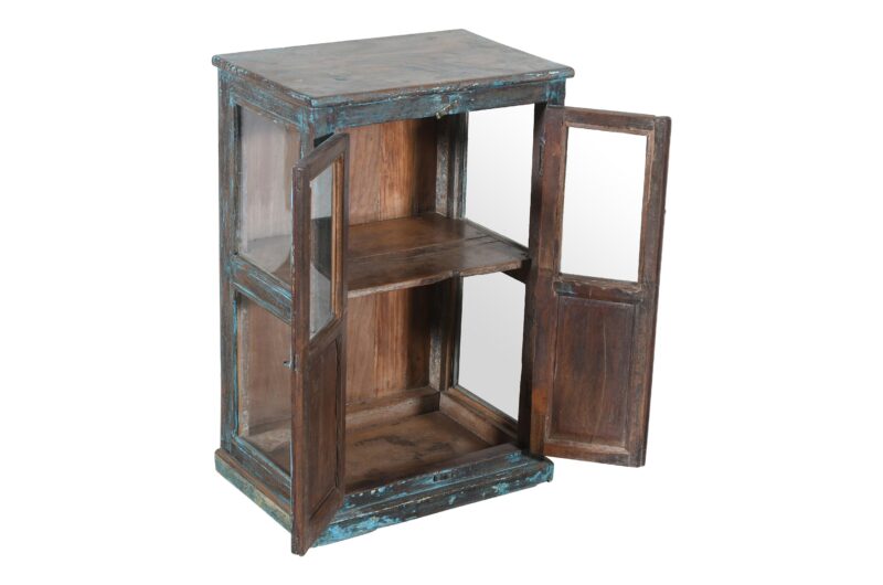 Antique Indian Teak Wood Almirah Kitchen Cabinet Cupboard - Image 3