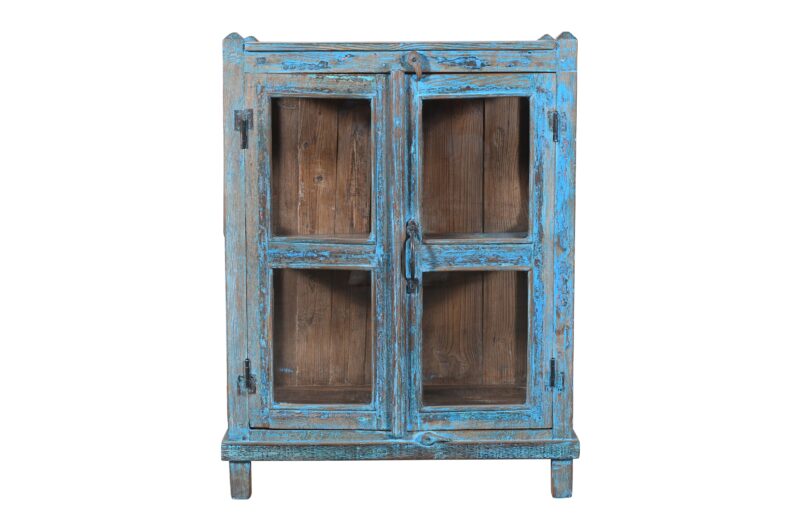 Antique Indian Teak Wood Almirah Kitchen Cabinet Cupboard - Image 2