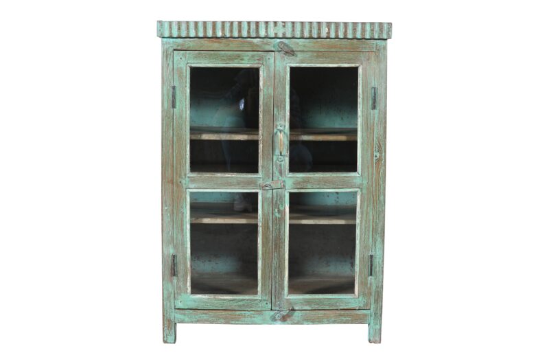 Antique Teak Wood Indian Almirah Kitchen Cabinet Cupboard - Image 4