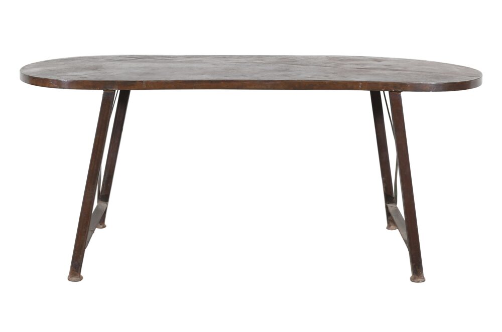 Reclaimed Vintage Indian Iron Metal Table - Image 2
