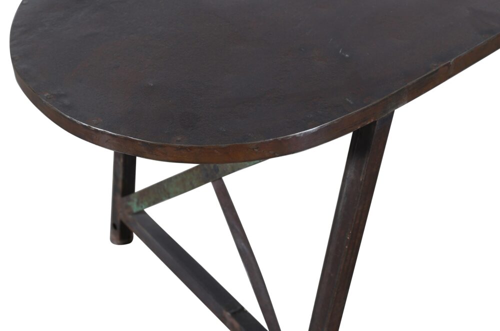 Reclaimed Vintage Indian Iron Metal Table - Image 4