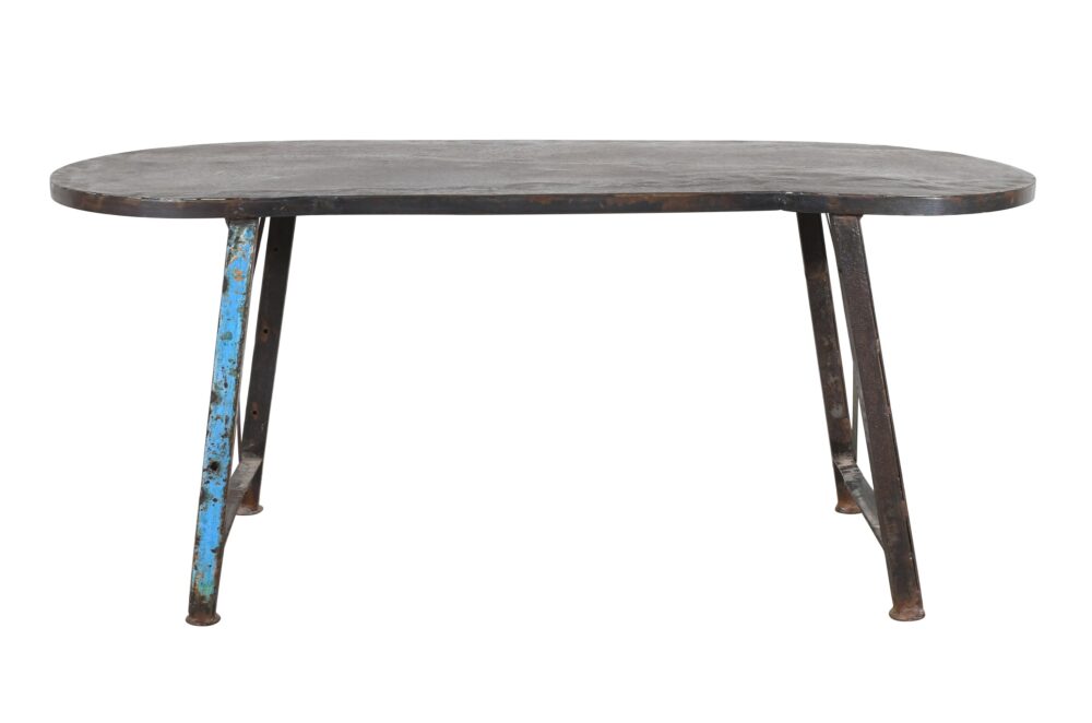Reclaimed Vintage Indian Iron Metal Table - Image 10