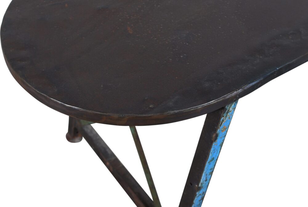 Reclaimed Vintage Indian Iron Metal Table - Image 8