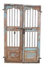 Antique Indian Pair Of Teak Wood Jali Doors