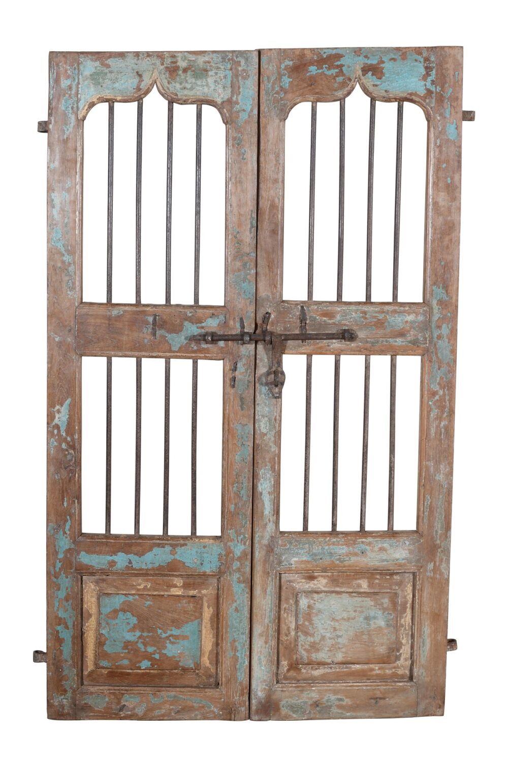 Antique Indian Pair Of Teak Wood Jali Doors - Image 2
