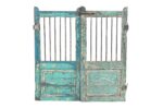 Antique Indian Teak Wood Dog Garden Gate Pair