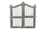 Antique Indian Teak Wood Dog Garden Gate Pair