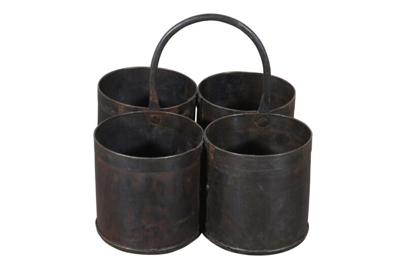 Vintage Indian Iron Desk Tidy Or Planter - Quad