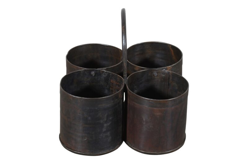 Vintage Indian Iron Desk Tidy Or Planter - Quad - Image 5