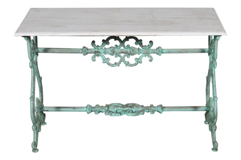 Cast Iron Heavyweight Console TableWith Marble Top - Image 3