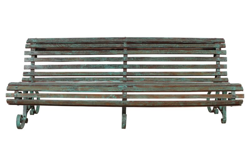 Antique Indian Victorian Cast Iron And Teak Wood Park Or Garden Bench - Image 3