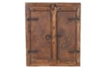 Antique Indian Teak Wood Shutter Windows Mirror