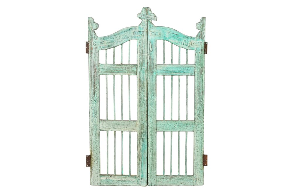 Antique Indian Teak Wood Garden Dog Gates - Image 2