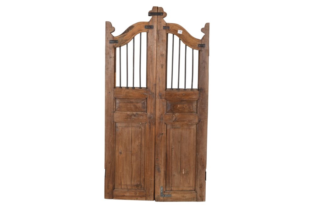 Antique Indian Teak Wood Garden Dog Gates