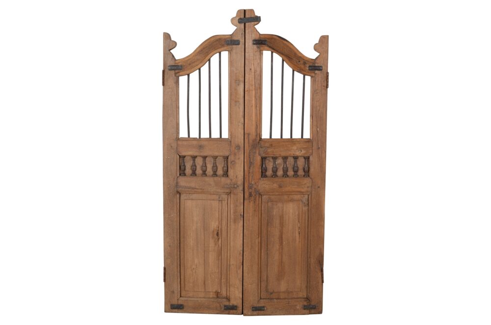 Antique Indian Teak Wood Garden Dog Gates - Image 3