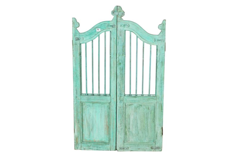 Antique Indian Teak Wood Garden Dog Gates - Image 2