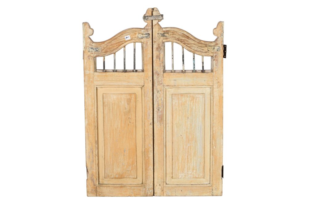 Antique Indian Teak Wood Garden Dog Gates - Image 2