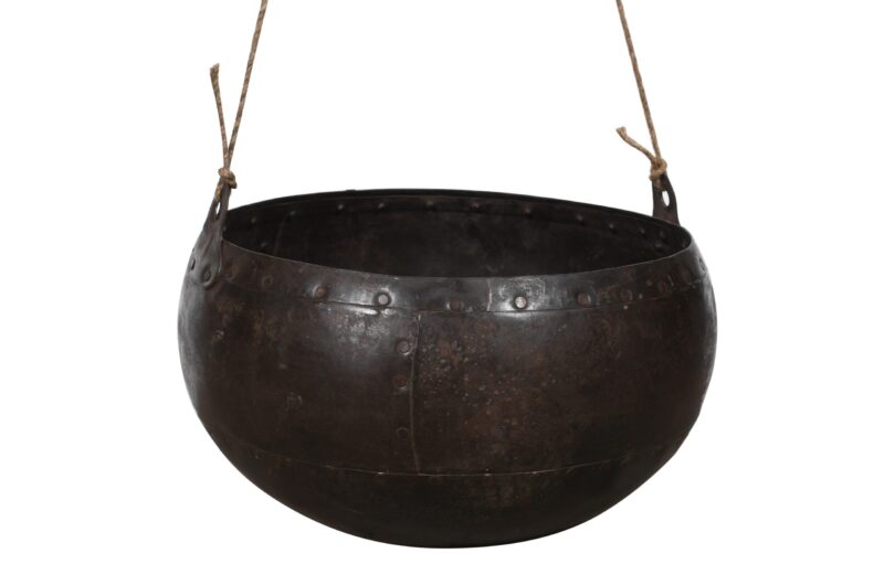 Indian Vintage Iron Hanging Matka Planter