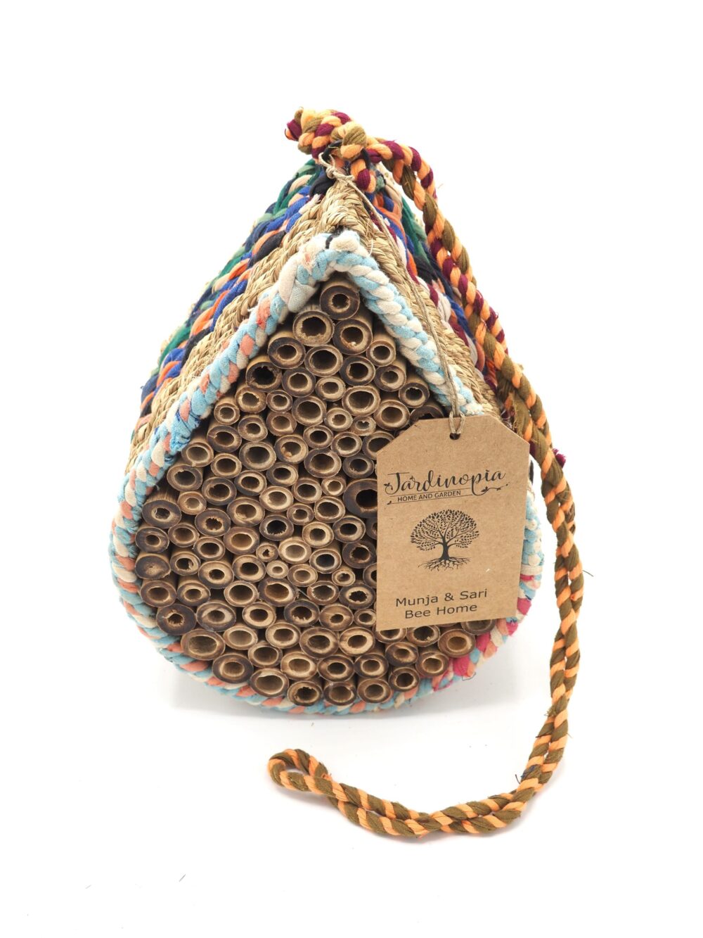 Munja And Reclaimed Fabric Eco Hanging Bee Home