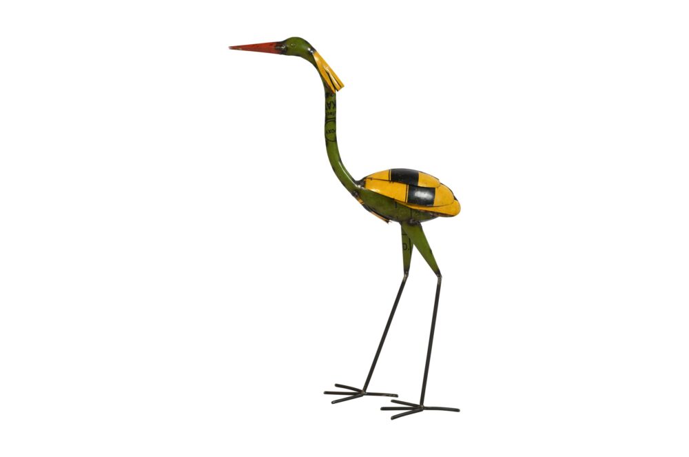 Indian Artisan Made Recycled Iron Brolga Bird Garden Decoration Figure