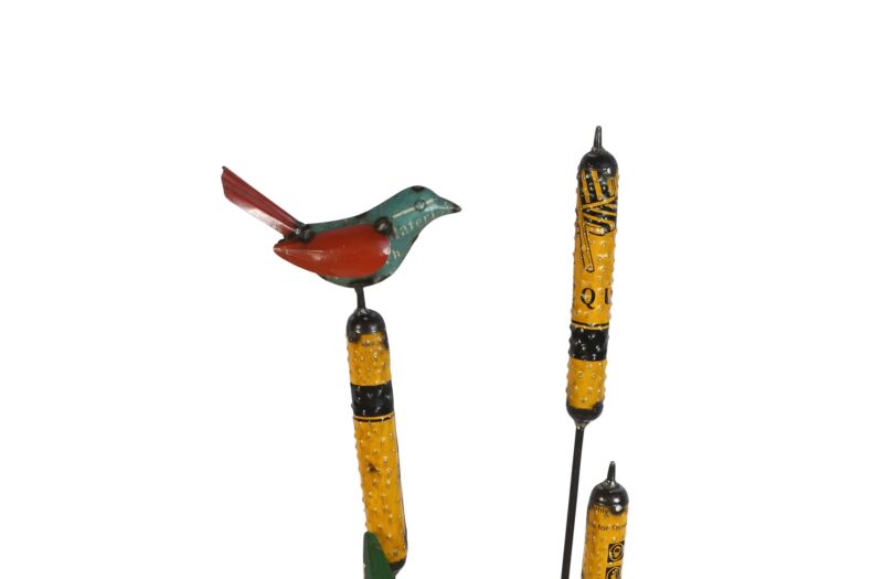 Indian Artisan Made Recycled Iron Pearl Millet With Bird Garden Decoration Figure - Image 4