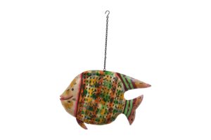 Amber Mosaic Fish Hanging Lantern