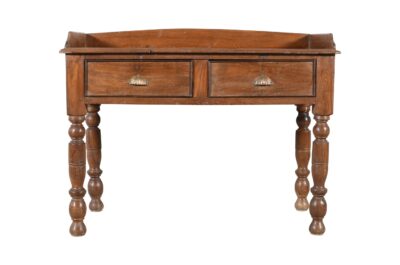 Antique Indian Teak Wood Writing Desk Side Table