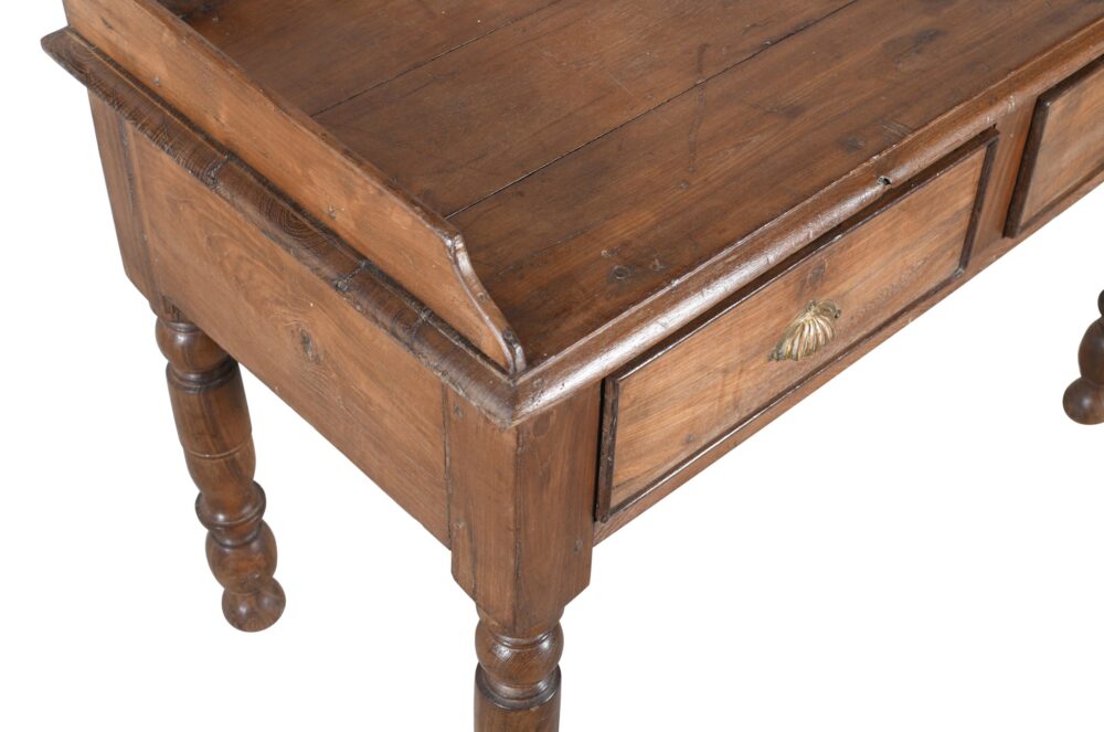 Antique Indian Teak Wood Writing Desk Side Table - Image 3