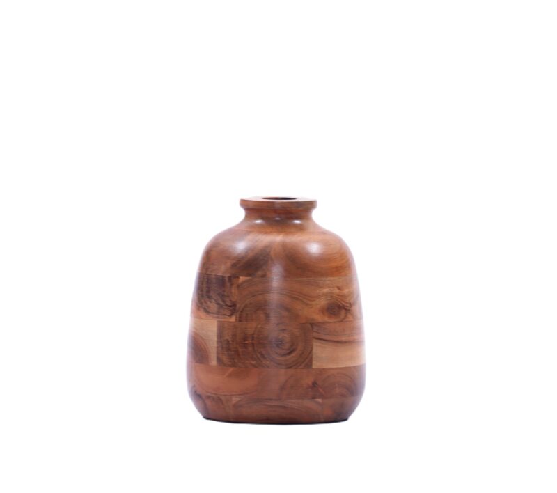 Indian Artisan Made Fairtrade Acacia Wood Vase