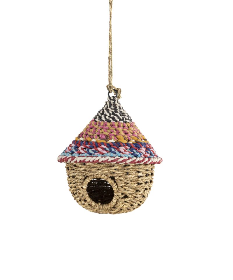 Munja And Reclaimed Sari Fabric Bird House