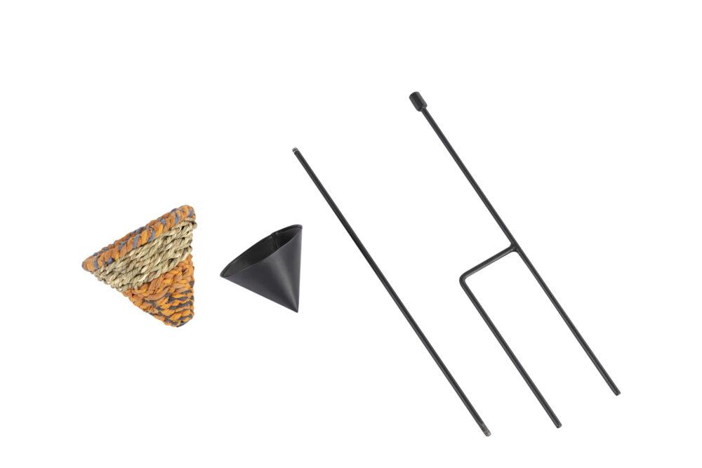 Munja And Reclaimed Sari Fabric Iron Stake Bird Feeder - Image 2