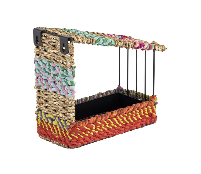 Munja And Reclaimed Sari Fabric House Wall Bird Feeder - Large - Image 2