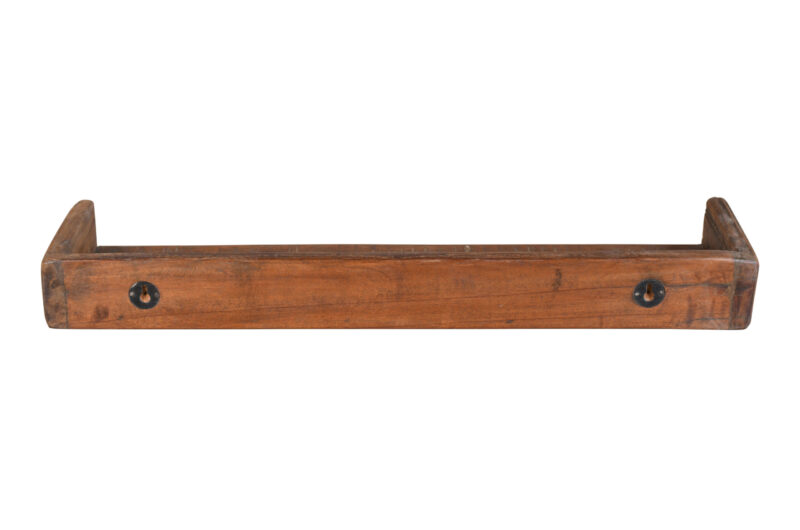 Vintage Indian Teak Wood Wall Shelf Made From Reclaimed Teak. - Image 4