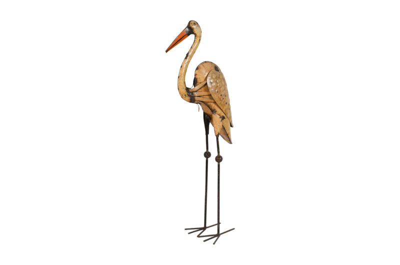 Indian Artisan Made Recycled Iron Egret Garden Decoration Figure - Image 2