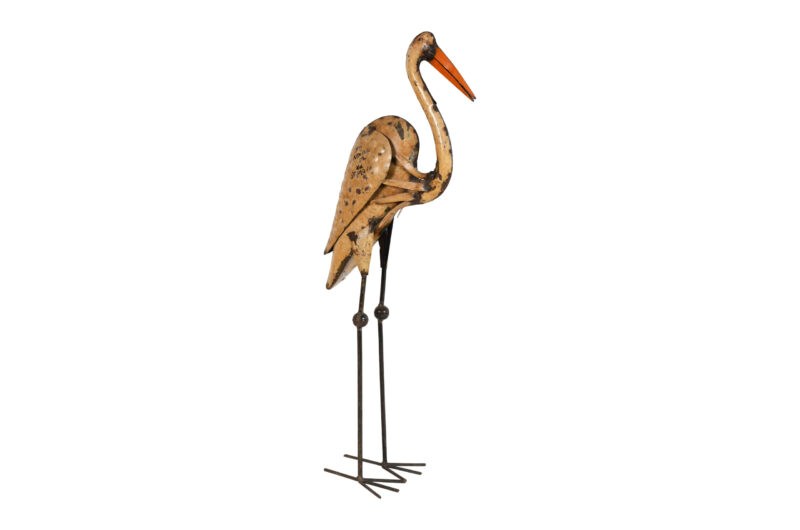 Indian Artisan Made Recycled Iron Egret Garden Decoration Figure - Image 3