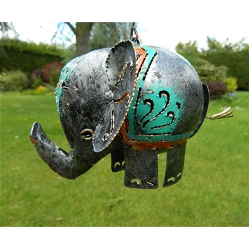 Elephant Tealight Holder in Garden Setting