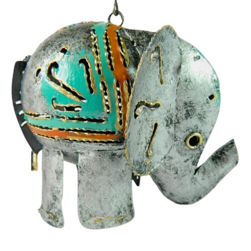 Indoor Display of Silver Elephant Tealight Holder