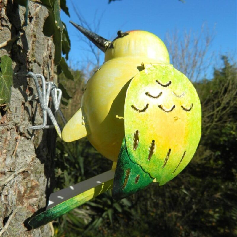 Green Woodpecker Tealight Holder on Garden Wall