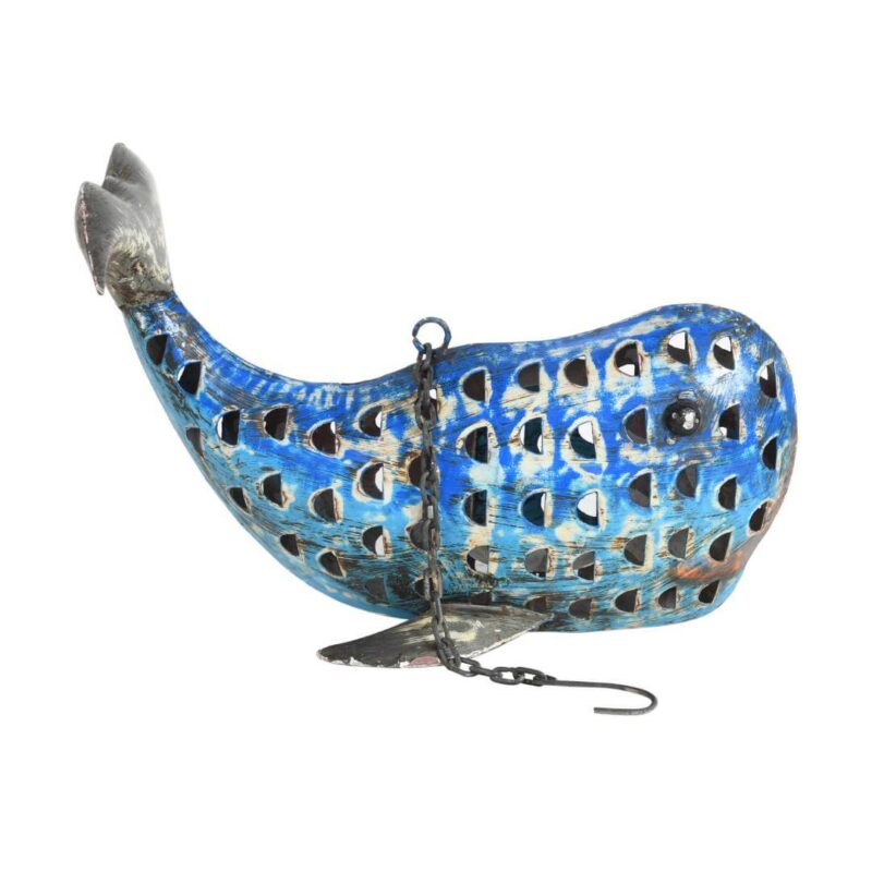 Recycled Iron Whale Tealight Lantern - Image 5