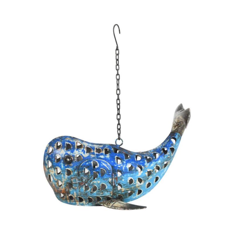 Recycled Iron Whale Tealight Lantern - Image 4