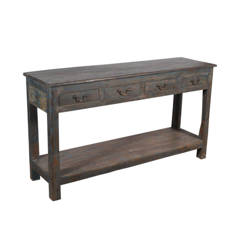 Antique Indian Teak Console Table Front View