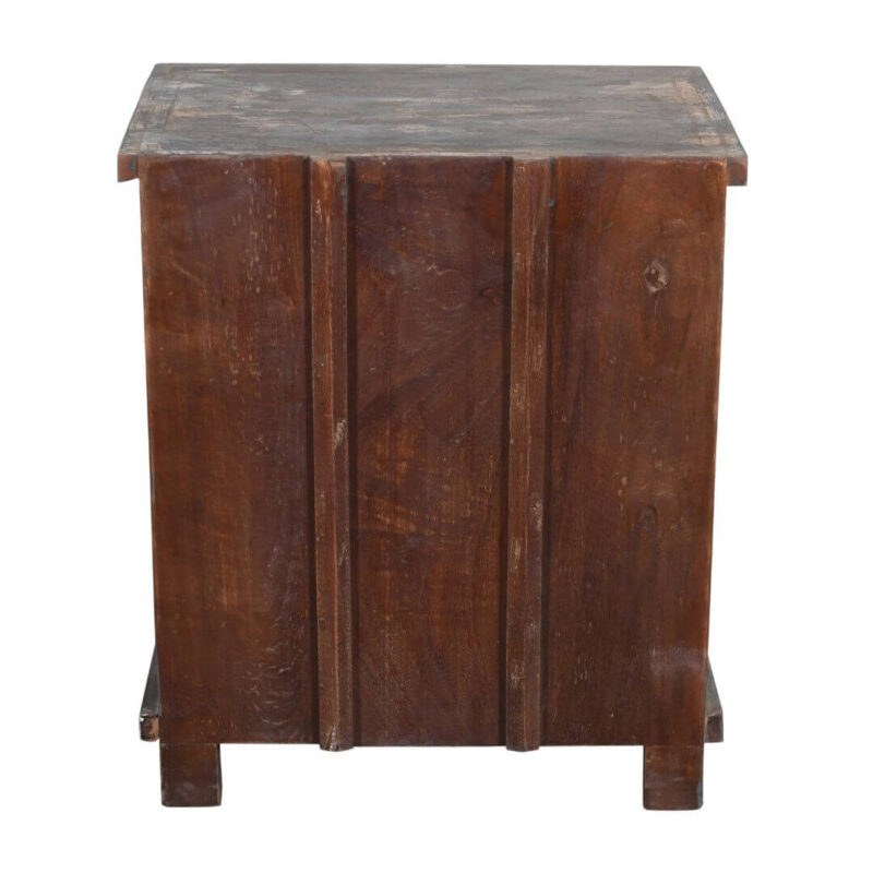 Fine Pair of Indian Teak Wood Bedside Cabinets with Original Patina - Image 8