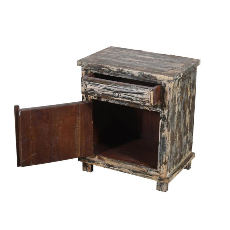 Fine Pair of Indian Teak Wood Bedside Cabinets with Original Patina - Image 3