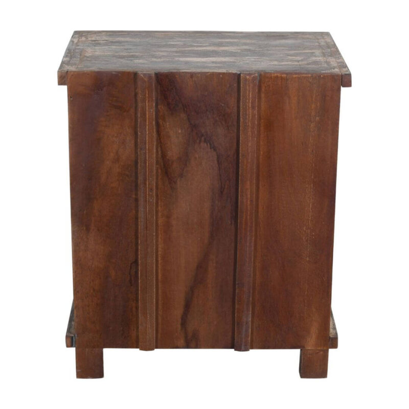 Fine Pair of Indian Teak Wood Bedside Cabinets with Original Patina - Image 4