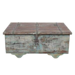 Antique Indian Surti Coffee Table Chest Front