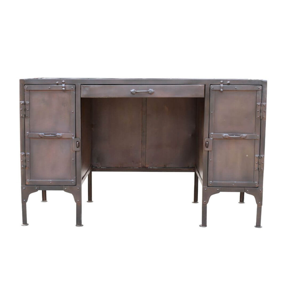 Rare Antique Indian Iron Industrial Desk - Restored 1930s Mill Desk - Image 3