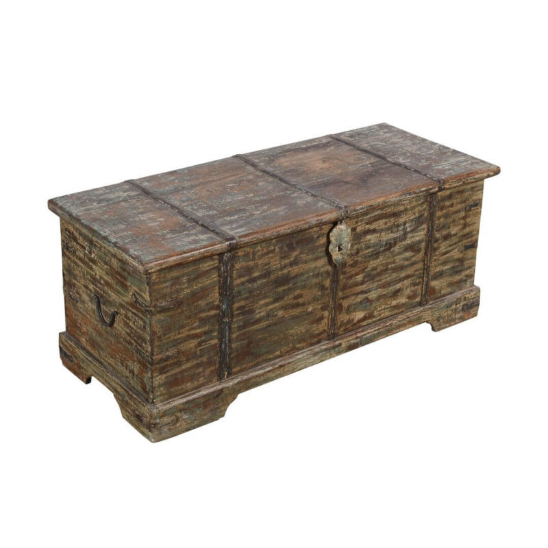 Front View Antique Surti Coffee Table Chest